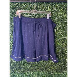 Cozy Earth Pajama Shorts Womens 3XL XXXL Blue White Dot Bamboo Stretch Knit NEW